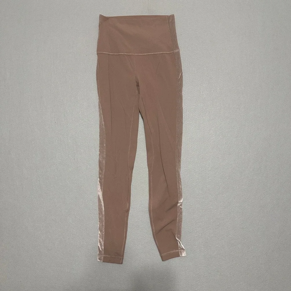 Lululemon Wunder Under High-Rise Tight Velvet Stripe Mauve Rosewood Womens 6